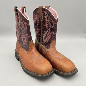 Ariat ASTM F2413-11 Square Steel Toe Western Style Work Boot Women 9.5B 10009494